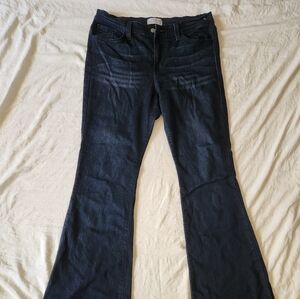 Judy Blue Flare Jeans Women's 13/31 Dark Wash Denim Non-Distressed Style 8351